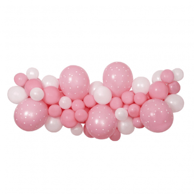 Комплект светлорозови балони за арка Baby pink, органичен гирлянд, 200 см