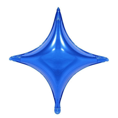 Фолиев балон синя звезда четири лъча, 65 см