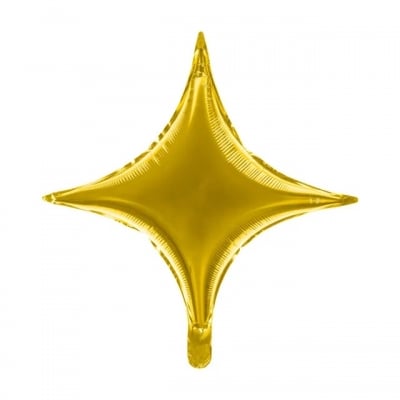 Фолиев балон звезда четири лъча, злато, 45 см