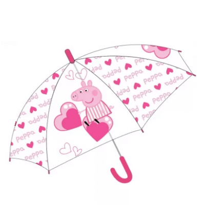 Прозрачен чадър Прасенцето Пепа Peppa Pig, розов, 68 см