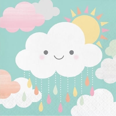 Салфетки, дъга и облак, 33см, 20 броя CC