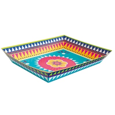 Голям хартиен поднос, плато, мексиканско парти Boho Fiesta, 1 брой