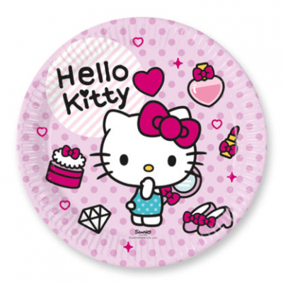 Парти чинии Хелоу Кити Hello Kitty 23 см, 8 броя