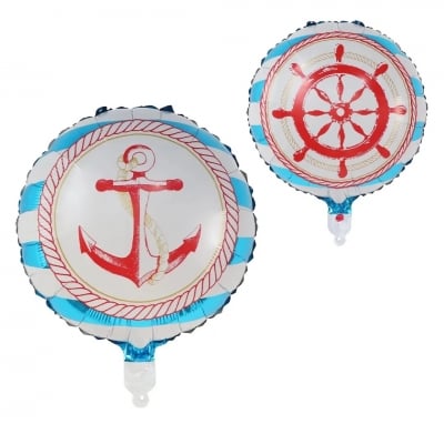 Морско парти, двустранен балон, кръг 43 см, 1 брой