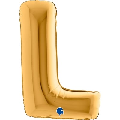 Голям фолиев балон златна буква L, 100 см