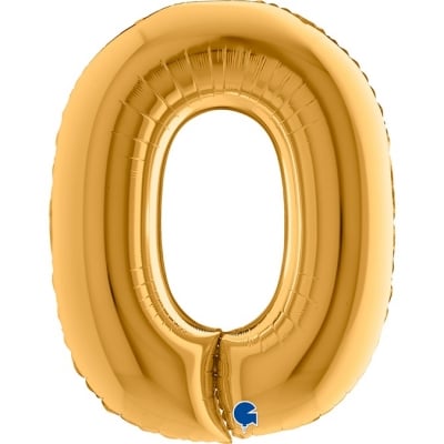 Голям фолиев балон златна буква О, 100 см