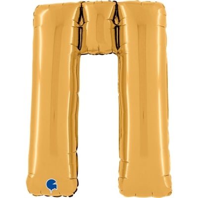 Голям фолиев балон златна буква П, 100 см