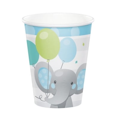 Charming Elephant Boy, чаши със слонче, в синьо, 8 броя