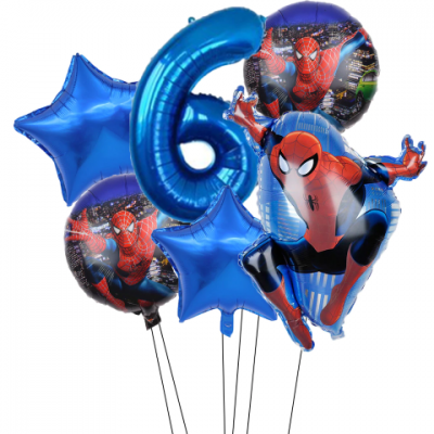 Комплект балони Спайдърмен за 6-ти рожден ден, 6 години