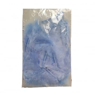 Пастелно сини пера за декорация, 4-10 см, 7 гр