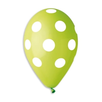 Светлозелен балон на бели точки, 1 брой