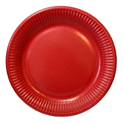 Големи червени чинийки, наситеночервени, 8 броя