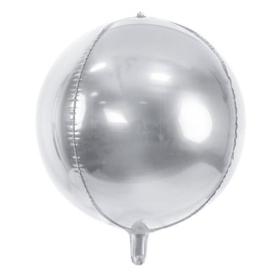 Фолиев балон сфера, топка, сребро, 50 см