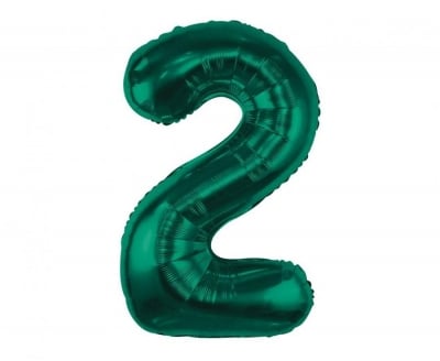 Фолиев балон бутилково зелено, цифра 2, 85 см