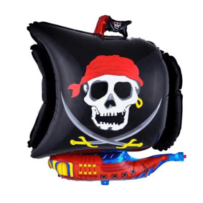 Балон пиратски кораб черен, 53 х 64 см