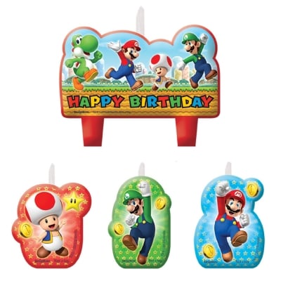 Свещи за торта Супер Марио, Super Mario, 4 броя
