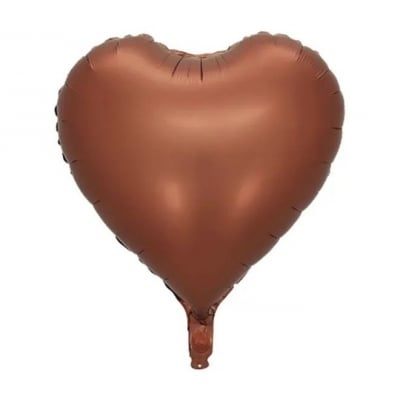 Фолиев балон сърце кафе, мока, 43 см