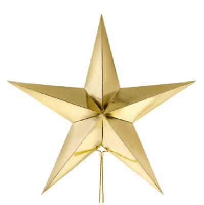 Декоративна хартиена звезда злато металик, 70 см