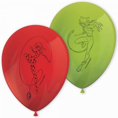 Латексови балони принт Калинката и Черния Котарак - 8 бр, 28 см