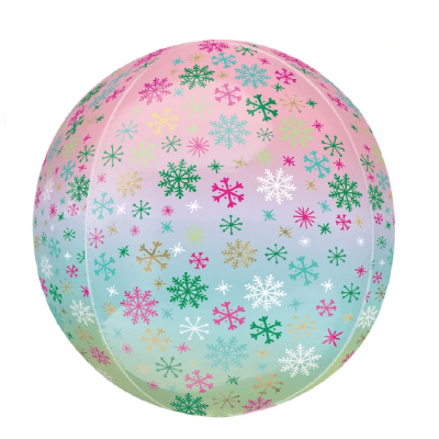 Фолиев балон сфера омбре на снежинки