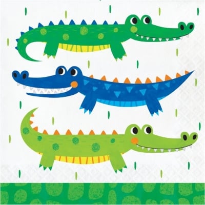 Парти салфетки крокодил, алигатор, 16 броя