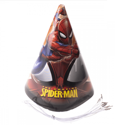 Парти шапки Спайдърмен Spider-Man, червени, 6 бр.