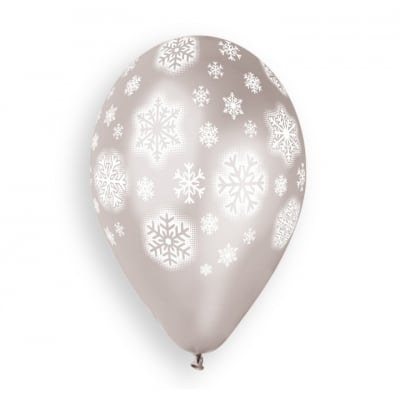 Сребрист балон снежинки 30 см, 1 брой