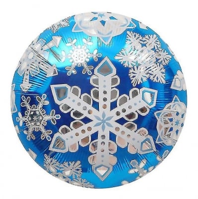 Фолиев балон със снежинки, кръг 45 см