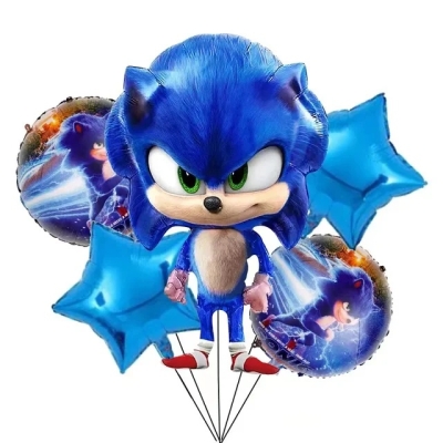 Комплект балони Соник Таралежа Sonic the Hedgehog, 5 броя