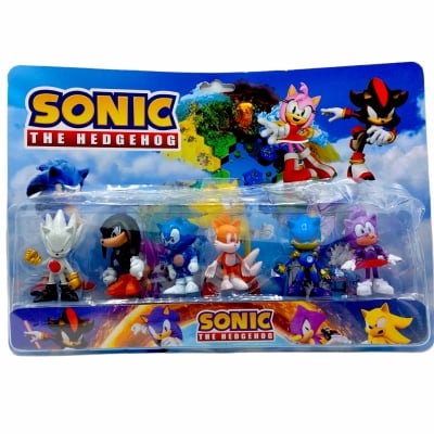 Пластмасови фигурки Соник Таралежа Sonic the Hedgehog, 10 см, 6 броя