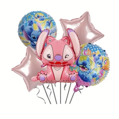 Комплект балони Ейнджъл и Стич Stitch, 5 броя