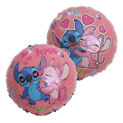 Двустранен балон Ейнджъл и Стич Stitch, кръг 45 см