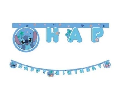 Банер Happy Birthday Стич Stitch