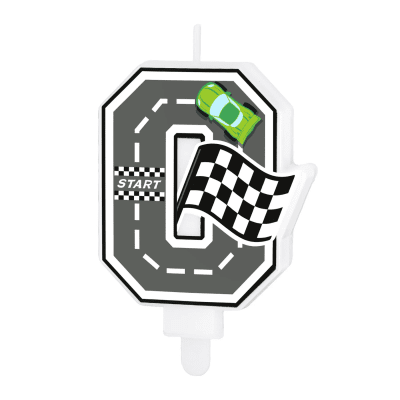 Свещ за торта Рали цифра 0 Състезателни коли Racing