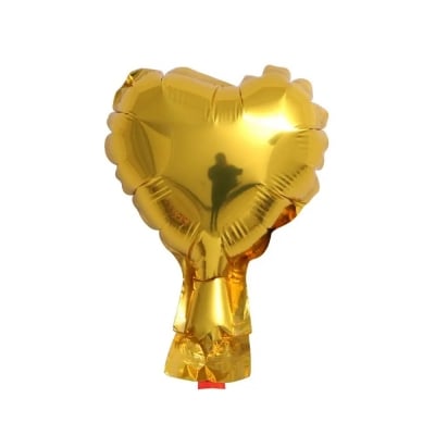 Мини балон сърце, злато металик, 13 см
