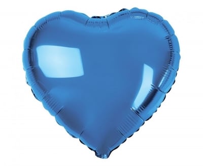 Фолиев балон сърце син, 43 см