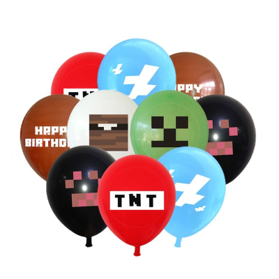 Балони за рожден ден ТНТ Майнкрафт TNT Minecraft, 10 броя