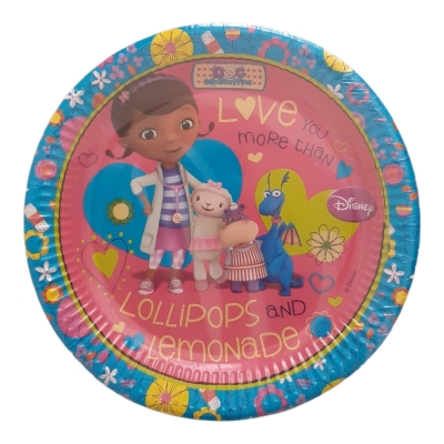 Парти чинийки Док Макплюшинс/ Doc McStuffins, 23 см, 8 броя