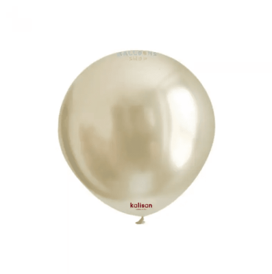 Малък балон бяло злато хром White gold mirror 13 см, Kalisan, 1 брой