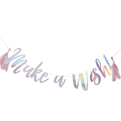 Иридесцентен банер Make a wish
