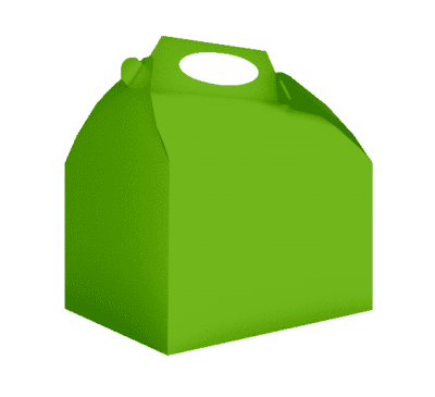 Светлозелена картонена кутия за лакомства, подаръчета