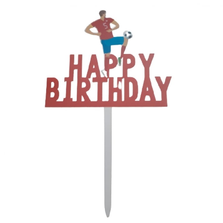 Топер за торта Happy Birthday футбол вар. 5 | Partilino.com