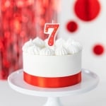 Червена свещ за торта цифра 7, 8 см