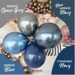 Кръгъл син балон, тъмносин пастел Navy blue 48 см, Kalisan, 1 брой