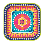 Големи квадратни чинийки, мексиканско парти Boho Fiesta, 8 броя