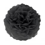 Декоративен хартиен помпон, черен, 35 см