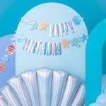 Парти банер Happy Birthday подводен свят, морско парти, 240 x 17 cм