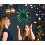 Фолиев балон звезда 3D бутилково зелено, 50 см