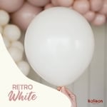 Малък кръгъл балон бял пастел, Retro White Kalisan, 13 см, 1 брой