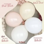Малък кръгъл балон бял пастел, Retro White Kalisan, 13 см, 1 брой